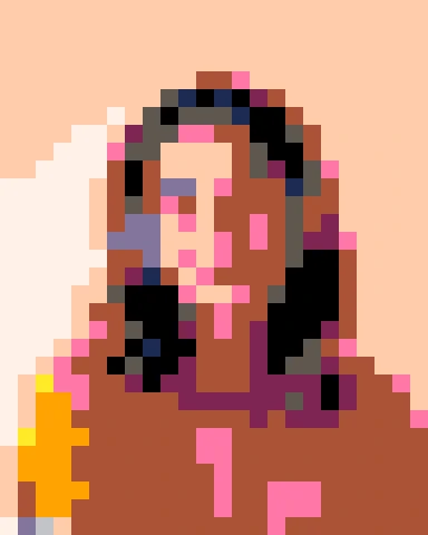 Portrait in pixel art with the PICO-8 palette